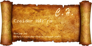 Czeider Héra névjegykártya